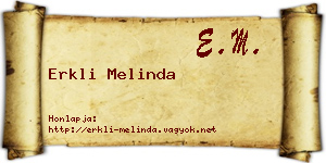 Erkli Melinda névjegykártya