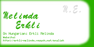 melinda erkli business card